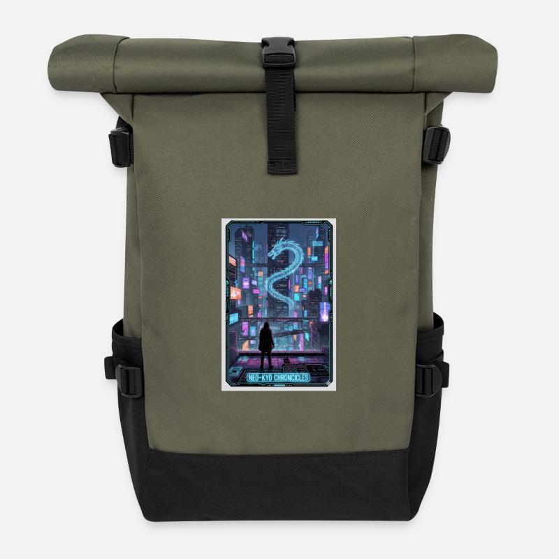 Neo-Drachen-Chroniken - Rolltop Rucksack - Olive/Schwarz