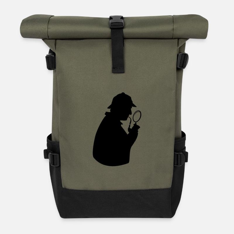 détective - Sac à dos roll top - olive/noir