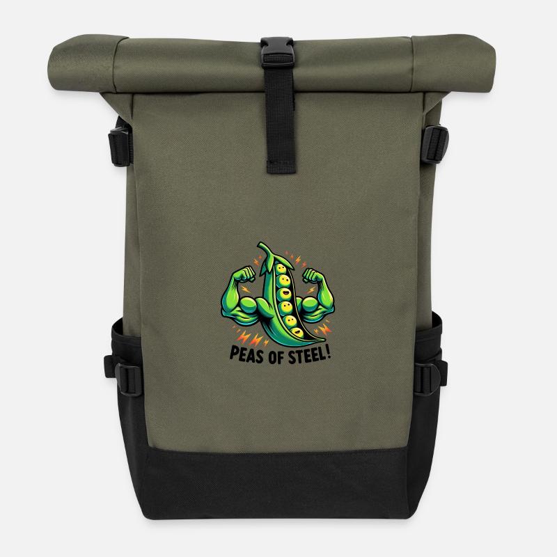 Erbsen aus Stahl - Rolltop Rucksack - Olive/Schwarz