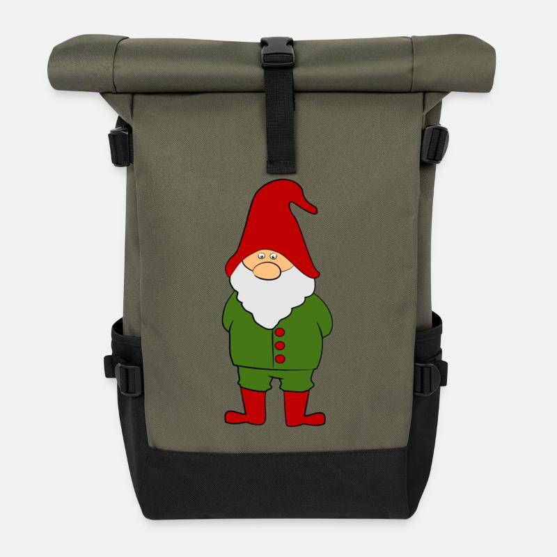 Wichtel Zwerg - Rolltop Rucksack - Olive/Schwarz