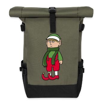 Prêt pour Noël - Sac à dos roll top - olive/noir - Devant