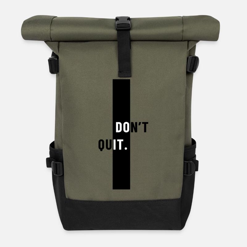 Don't quit - Roll Top Backpack - olive/black