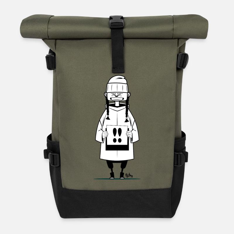 Greta - Rolltop Rucksack - Olive/Schwarz