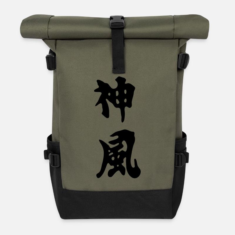 Kamikaze - Roll Top Backpack - olive/black