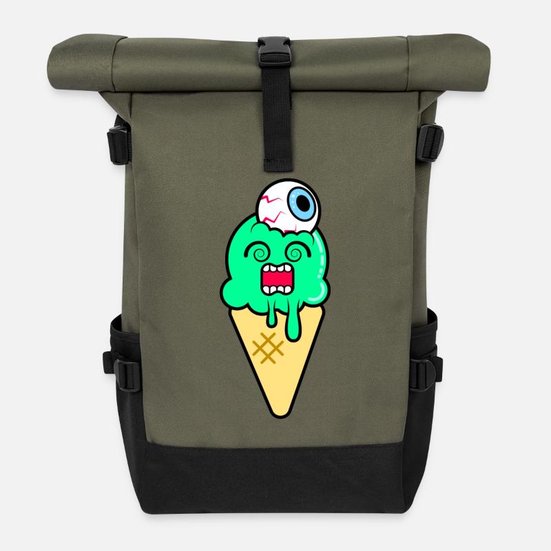 IceCream - Sac à dos roll top - olive/noir