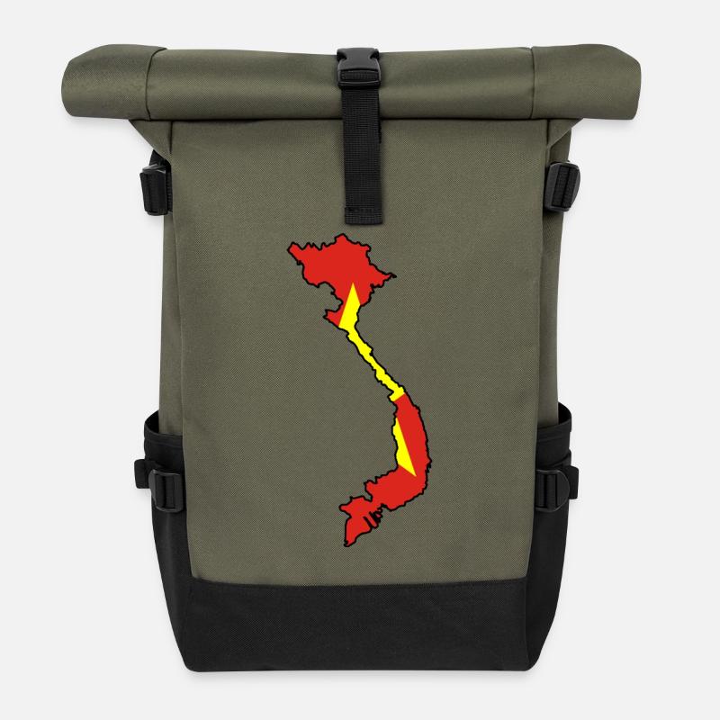 Vietnam - Rolltop Rucksack - Olive/Schwarz