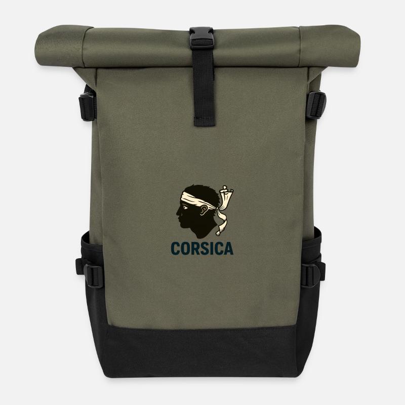 Corsica Moor's Head - Rolltop Rucksack - Olive/Schwarz