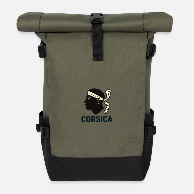 Modern Corsica - Roll Top Backpack - olive/black