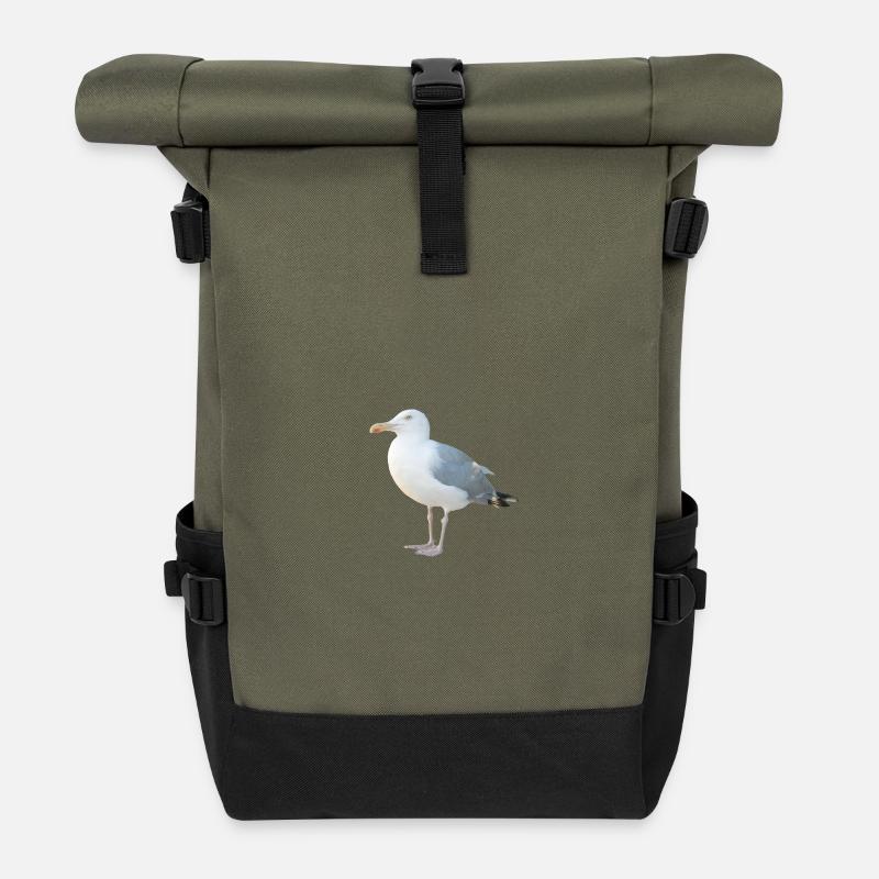 Mouette - Sac à dos roll top - olive/noir