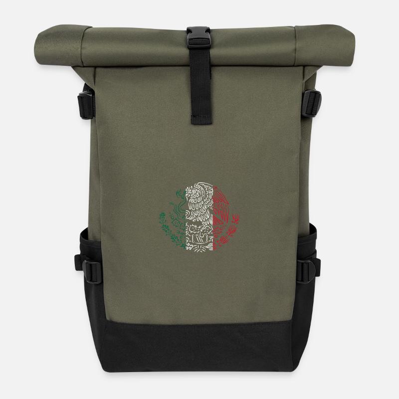 Mexikanisches Wappen - Rolltop Rucksack - Olive/Schwarz
