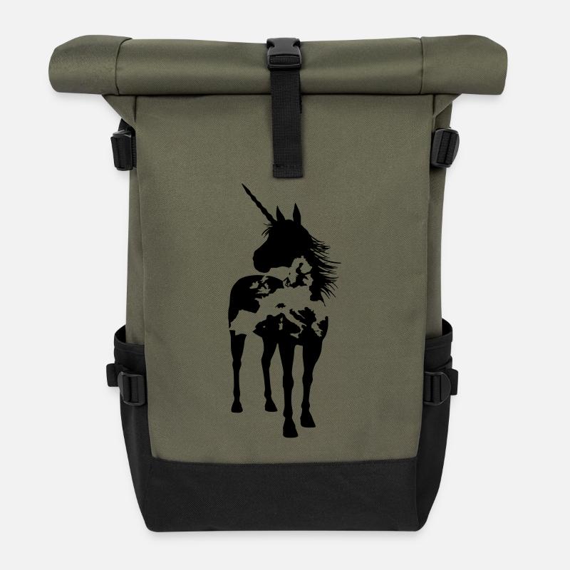 Einhorn Europa - Rolltop Rucksack - Olive/Schwarz