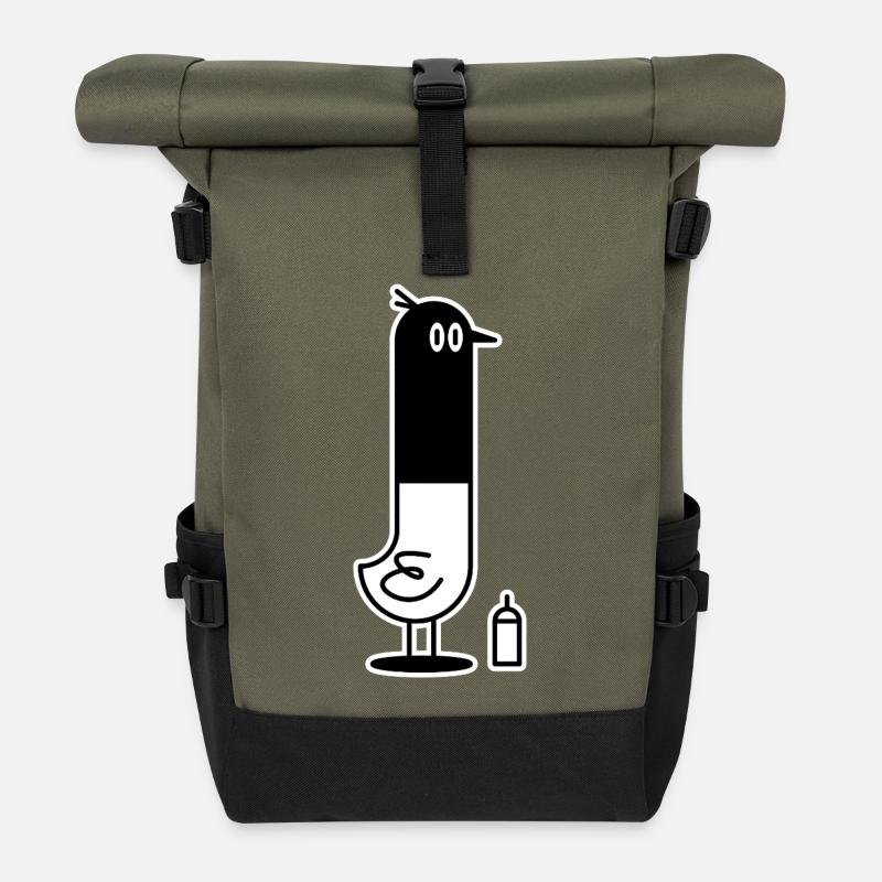 Bird Thug - Roll Top Backpack - olive/black