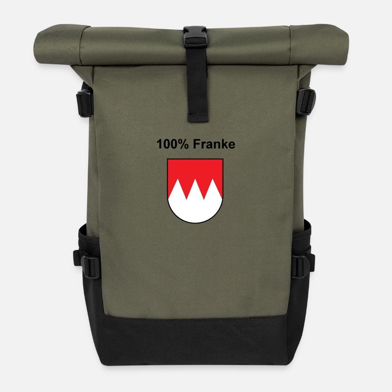 100% Franke - Rolltop Rucksack - Olive/Schwarz