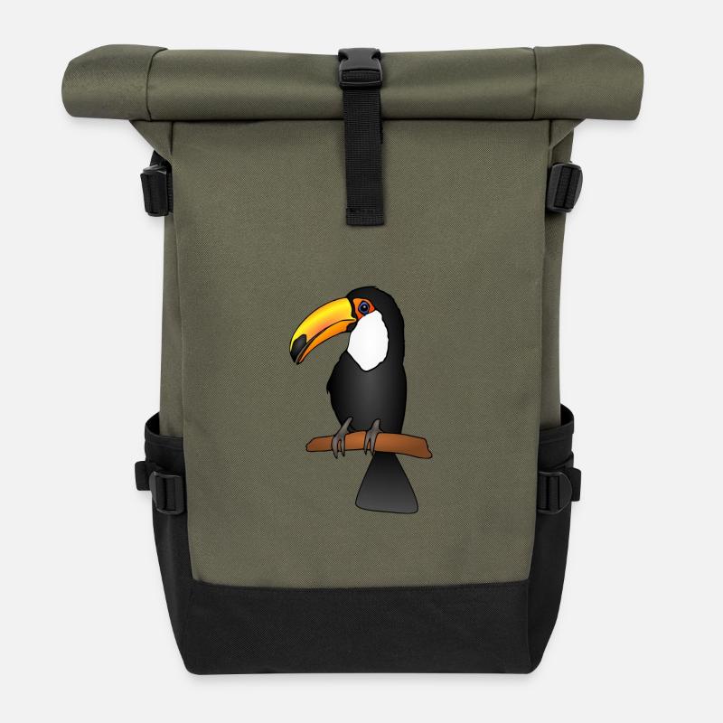 Tukan Papagei - Rolltop Rucksack - Olive/Schwarz