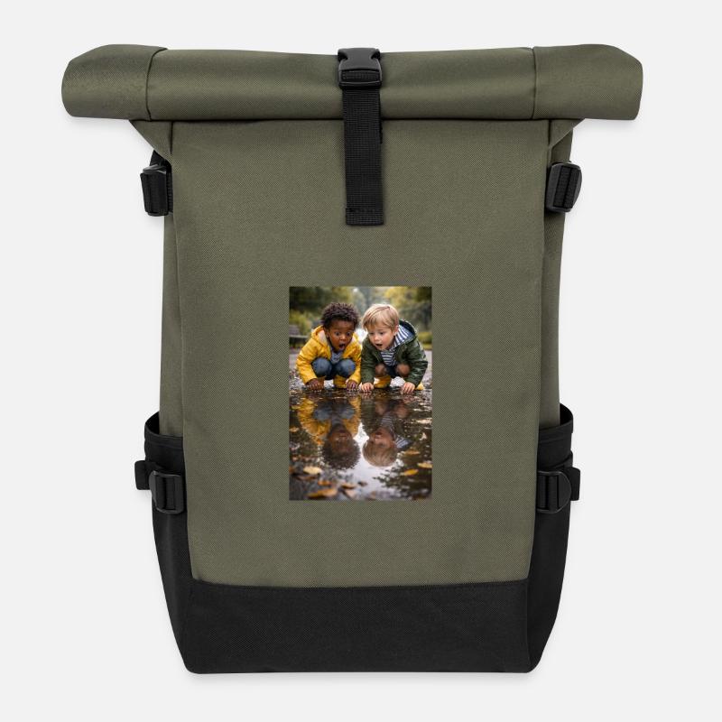 Racism_doesnt_exist - Sac à dos roll top - olive/noir