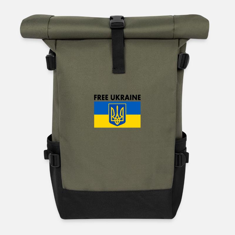 Free ukraine - Roll Top Backpack - olive/black