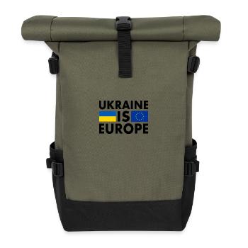 Ukraine is europe - Roll Top Backpack - olive/black - Front