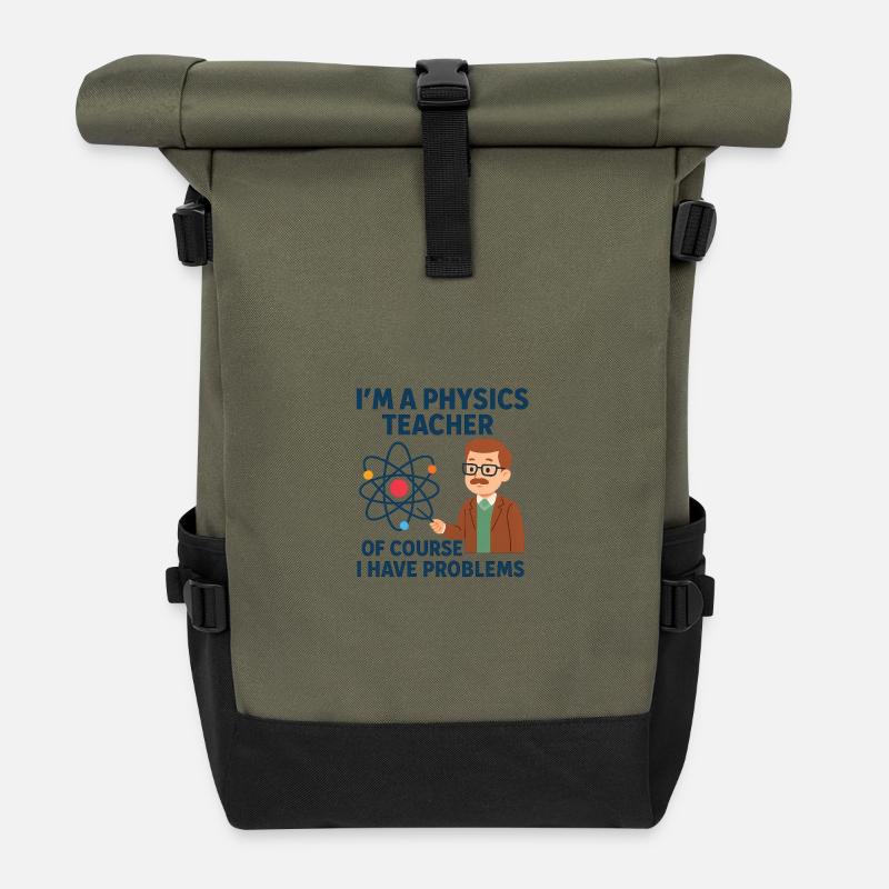 Physics Joke - Roll Top Backpack - olive/black