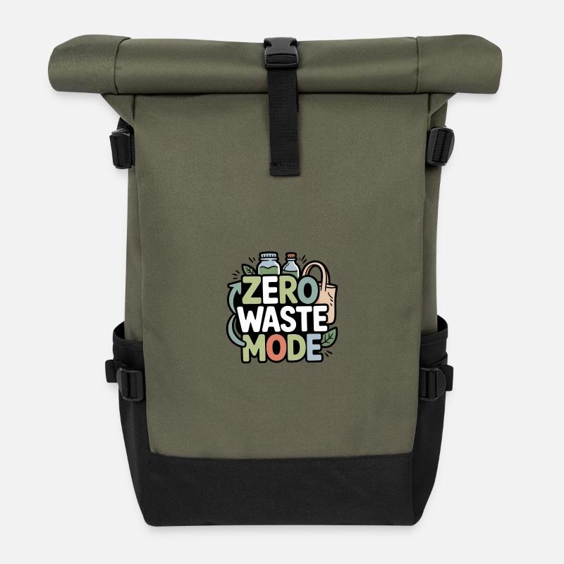 zero-waste-mode - Rolltop Rucksack - Olive/Schwarz
