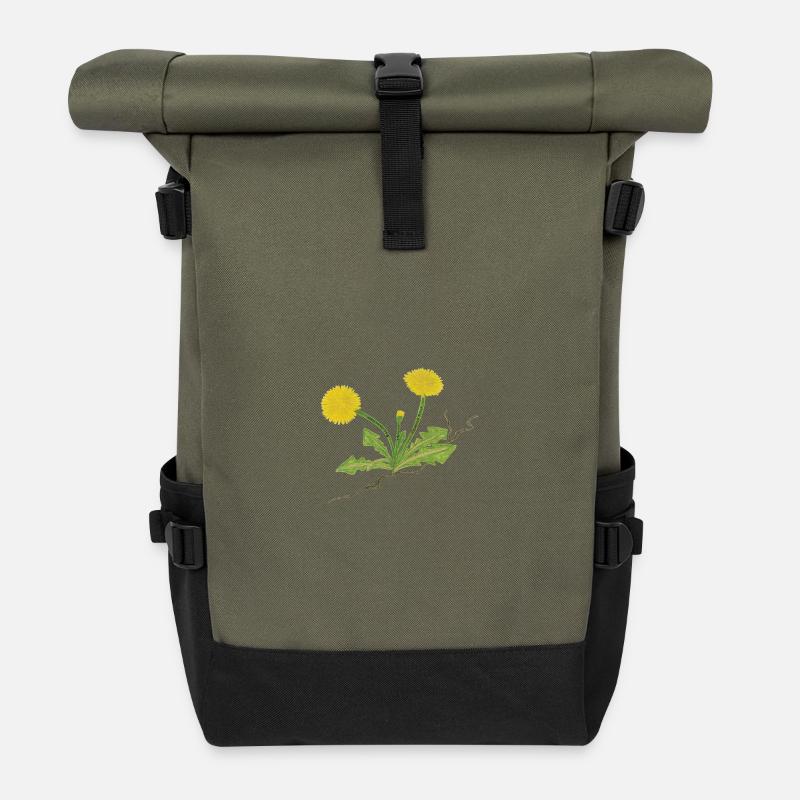 Löwenzahn Feminismus - Rolltop Rucksack - Olive/Schwarz