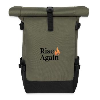 Logo de la flamme de remontée - Sac à dos roll top - olive/noir - Devant