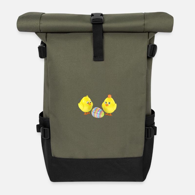 Pâques - Sac à dos roll top - olive/noir