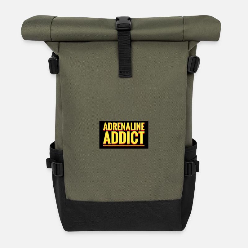 Ankündigung von Adrenaline Addict - Rolltop Rucksack - Olive/Schwarz