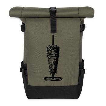Kebab brooch - Roll Top Backpack - olive/black - Front