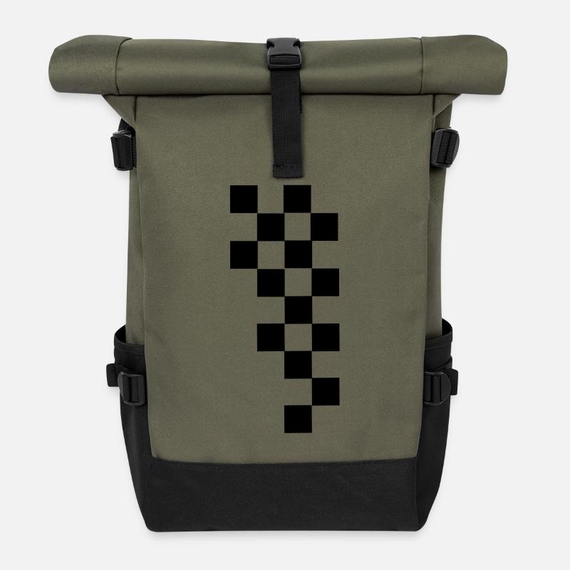 RACING FLAG - Rolltop Rucksack - Olive/Schwarz