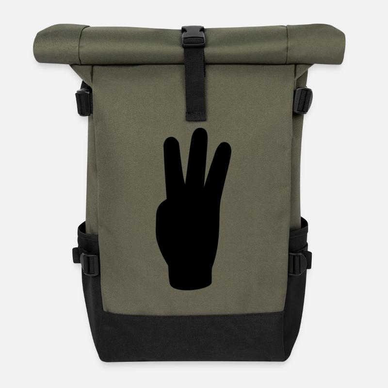 Salutation à trois doigts Liberté - Sac à dos roll top - olive/noir