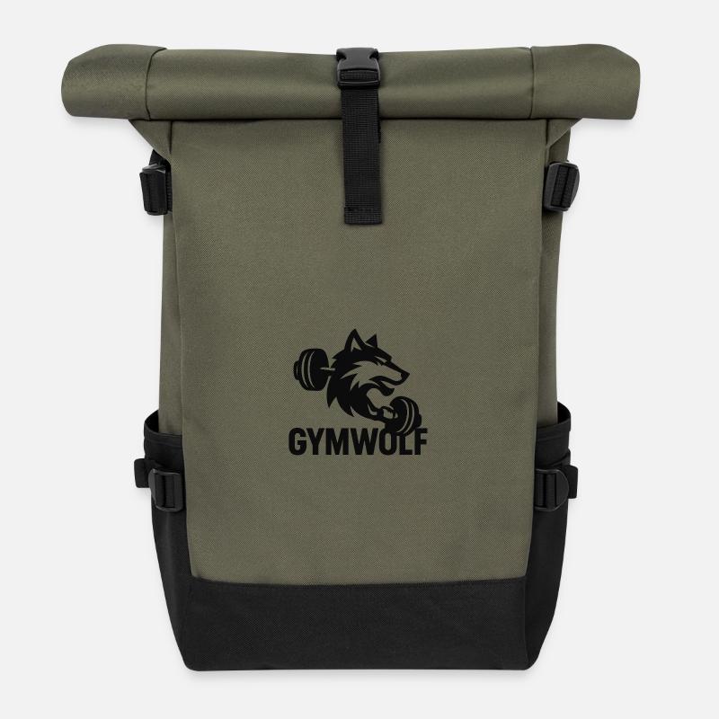 GymWolf - Rolltop Rucksack - Olive/Schwarz