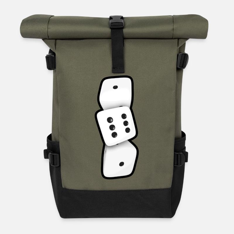 161 Würfel  - Rolltop Rucksack - Olive/Schwarz