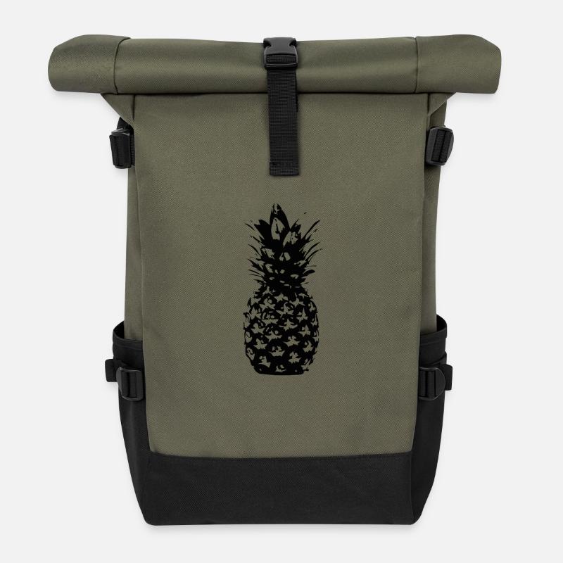 Ananas - Rolltop Rucksack - Olive/Schwarz