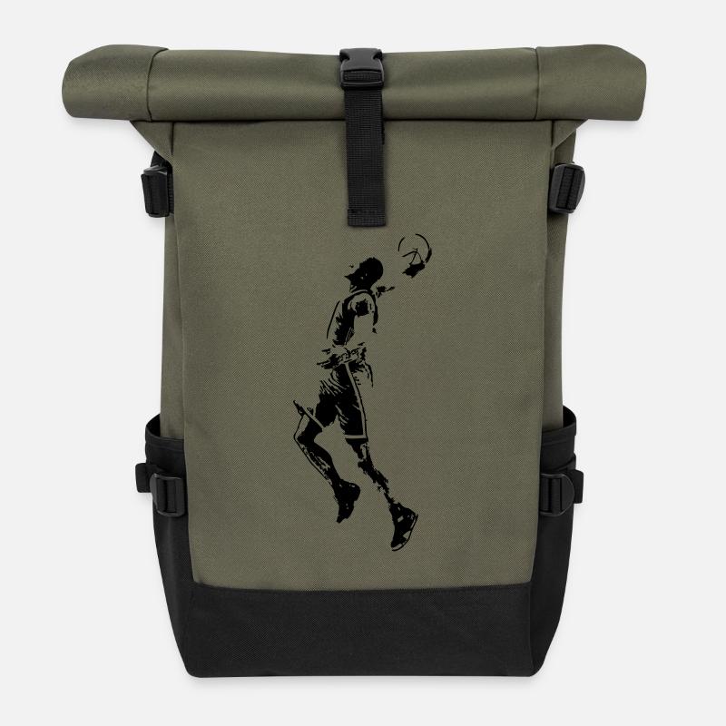 Basketball - Rolltop Rucksack - Olive/Schwarz