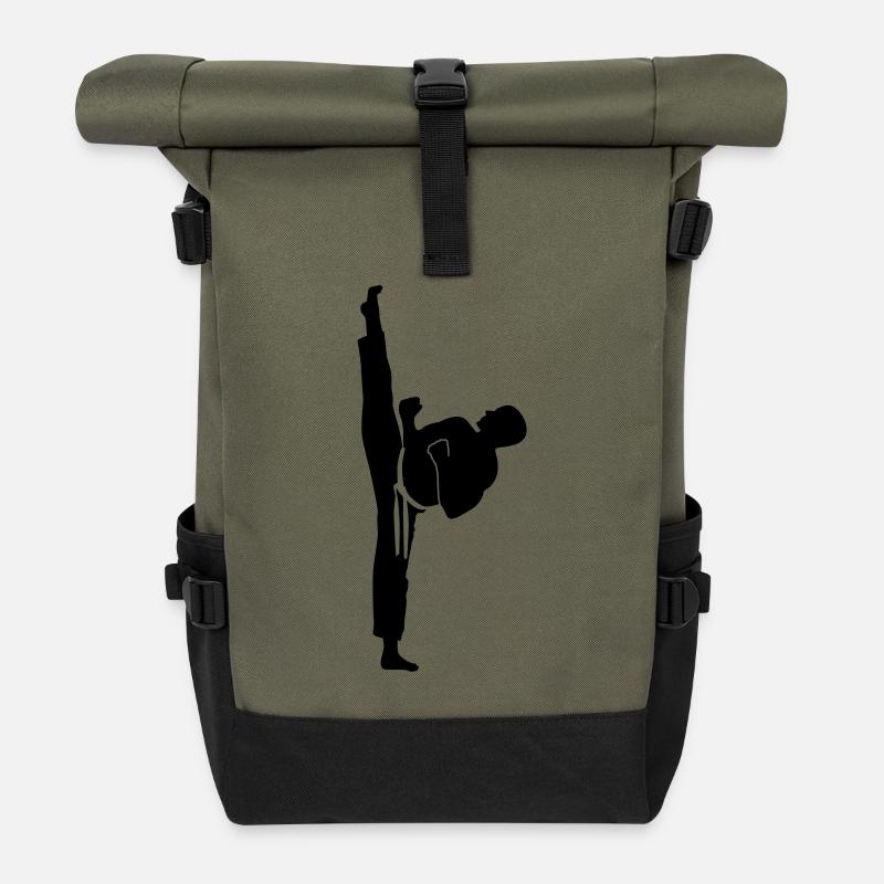 karaté coup - Sac à dos roll top - olive/noir