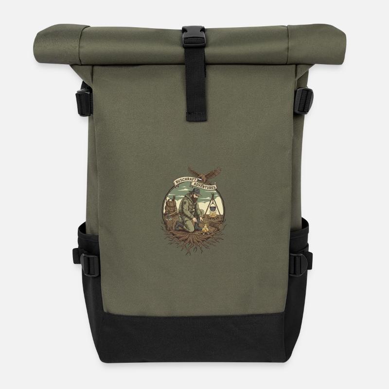 Artisanat de bush - Sac à dos roll top - olive/noir