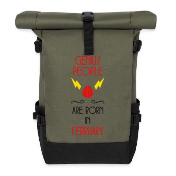 Genies are born in February - Birthday - Roll Top Backpack - olive/black - Front