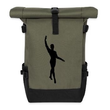 Vektor Balletttänzer Silhouette - Rolltop Rucksack - Olive/Schwarz - Vorne