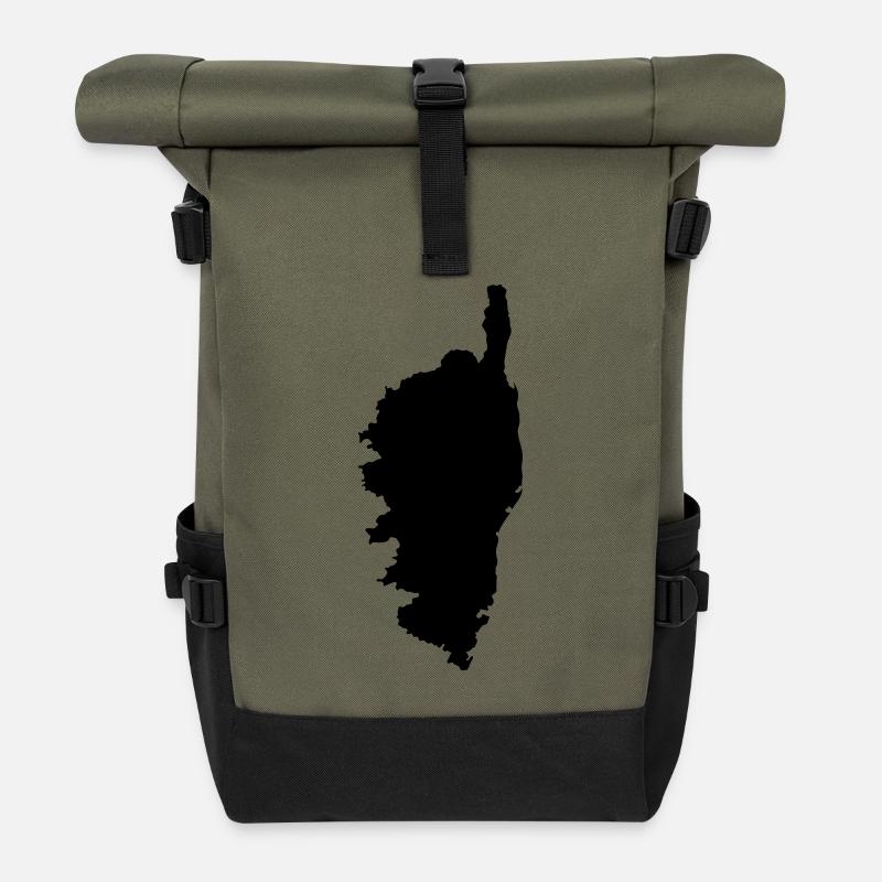 Corse - Sac à dos roll top - olive/noir