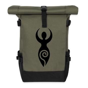 Goddess - Roll Top Backpack - olive/black - Front