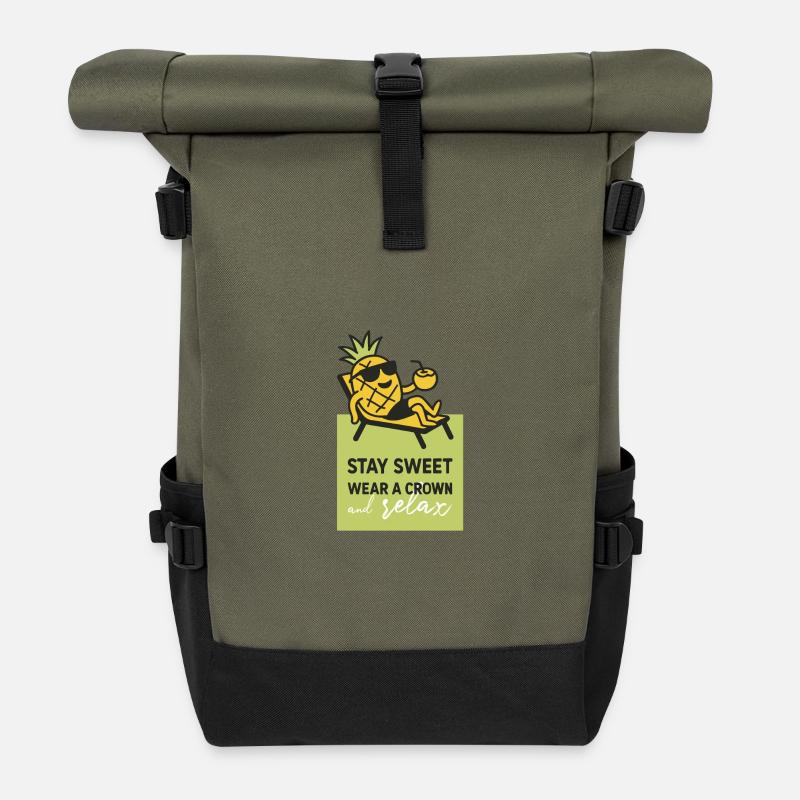 Ananas - Rolltop Rucksack - Olive/Schwarz