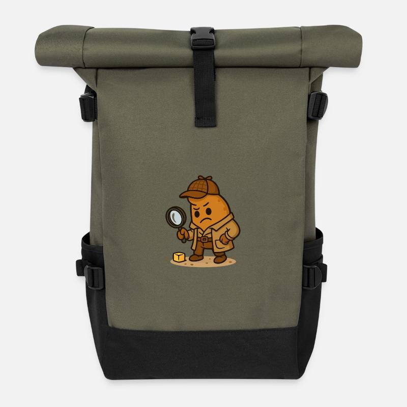 Detektiv Kipferl - Rolltop Rucksack - Olive/Schwarz