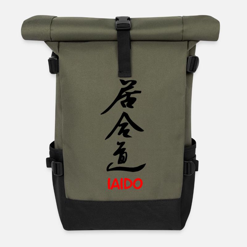 L’art Iaido de dessiner l’épée - Sac à dos roll top - olive/noir