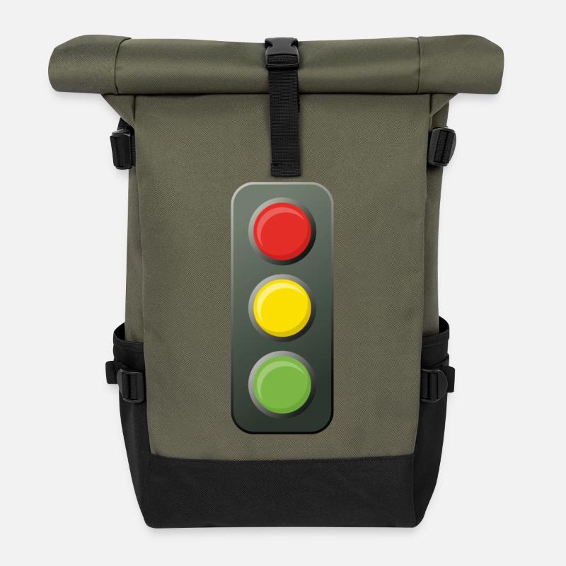 Traffic light - Roll Top Backpack - olive/black
