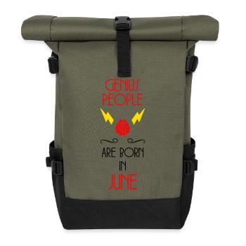 Genies Born in June - Birth Gift - Roll Top Backpack - olive/black - Front