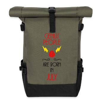 Genie Born July Baby Gift - Roll Top Backpack - olive/black - Front