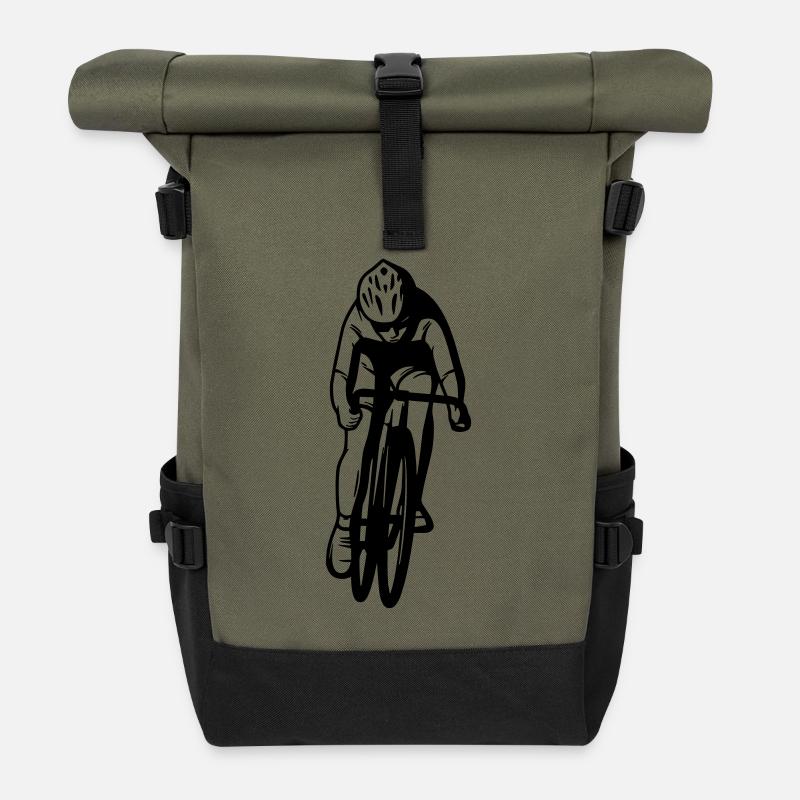 Road bike design - Roll Top Backpack - olive/black