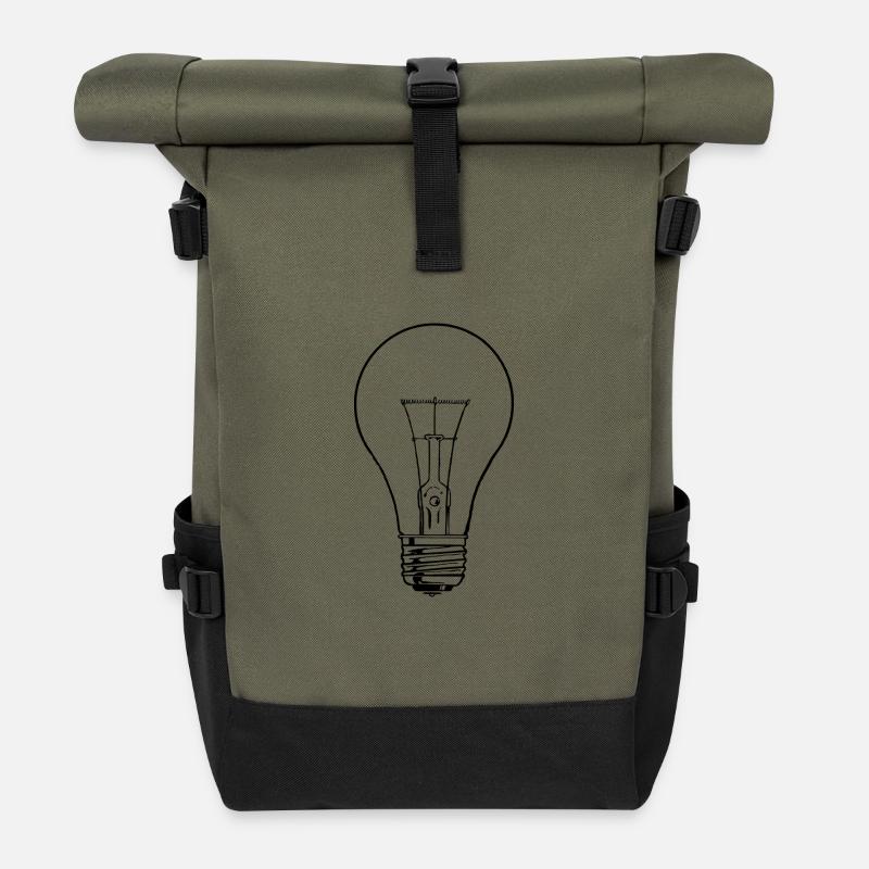 Glühbirne - Rolltop Rucksack - Olive/Schwarz