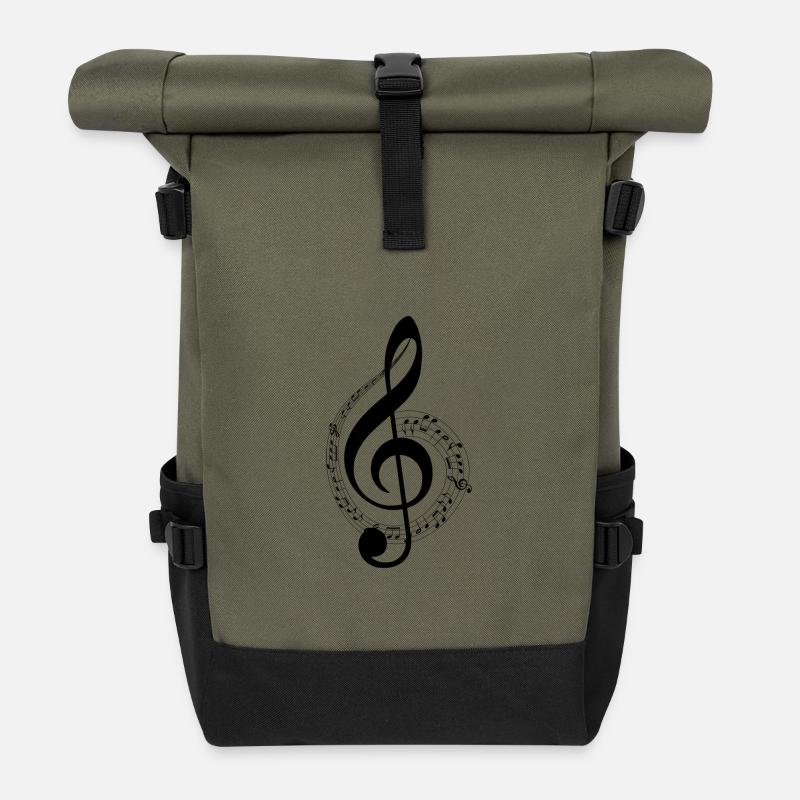 clef - Sac à dos roll top - olive/noir