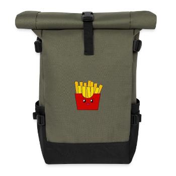 Pommes frites - Rolltop Rucksack - Olive/Schwarz - Vorne
